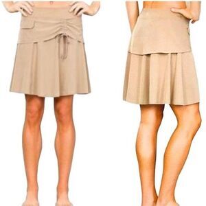 Athleta Whatever Panel Skirt Khaki Stretch Lined Women’s 4